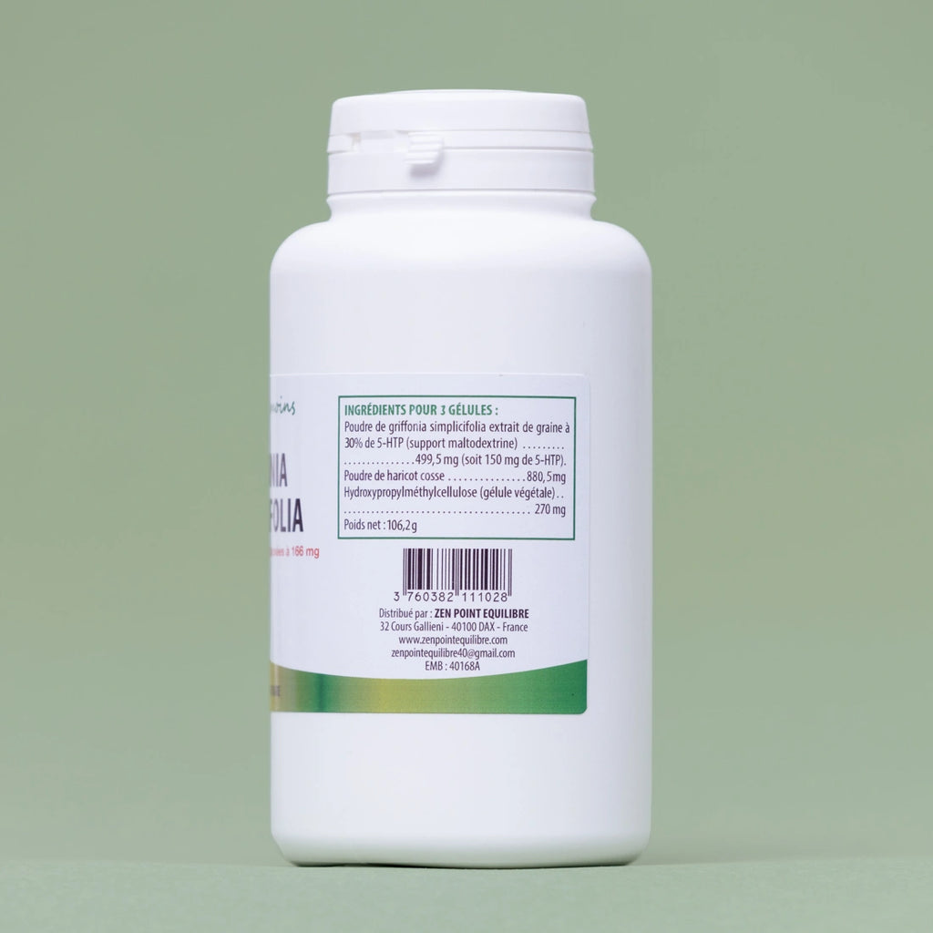 Des ingredients simples pour notre Griffonia simplicifolia titré 5-HTP d'Atout Santé Nature