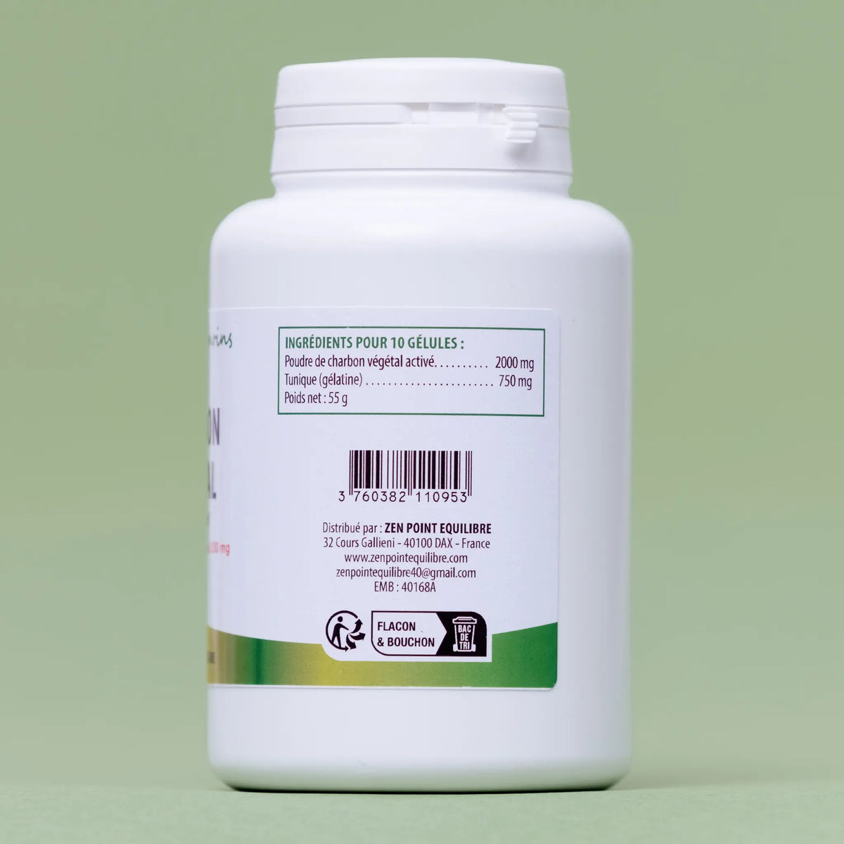 Charbon végétal activé - 200 gélules à 200 mg