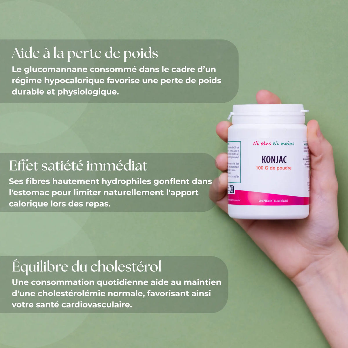 Konjac en Poudre (100g) – Glucomannane Pur à 80 %