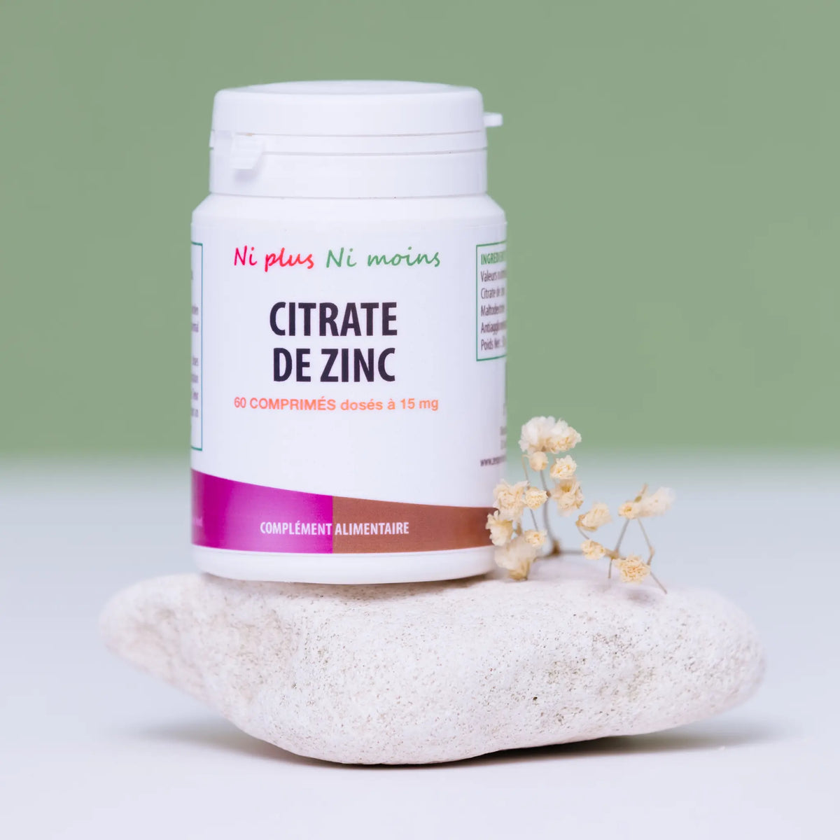 Citrate de Zinc - 60 comprimés à 15 mg