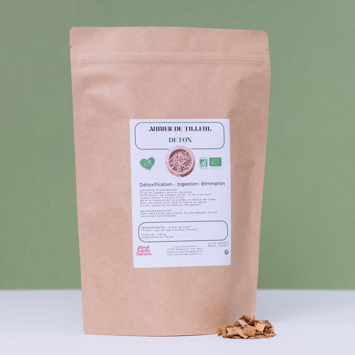 Aubier de Tilleul du Roussillon Bio - Copeaux 430g - tisane