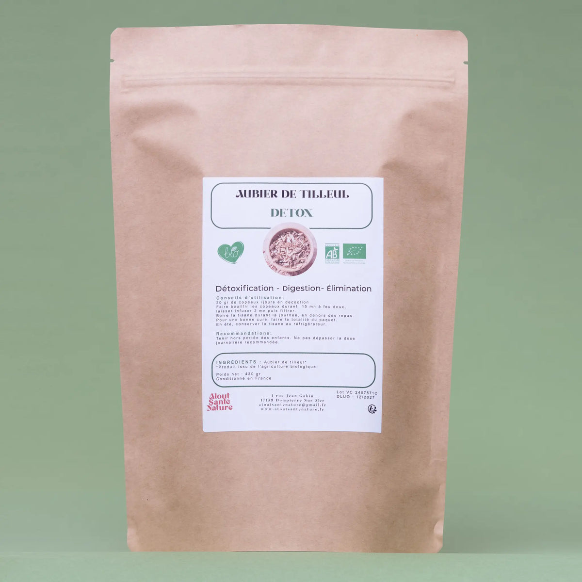 Aubier de Tilleul du Roussillon Bio - Copeaux 430g - tisane