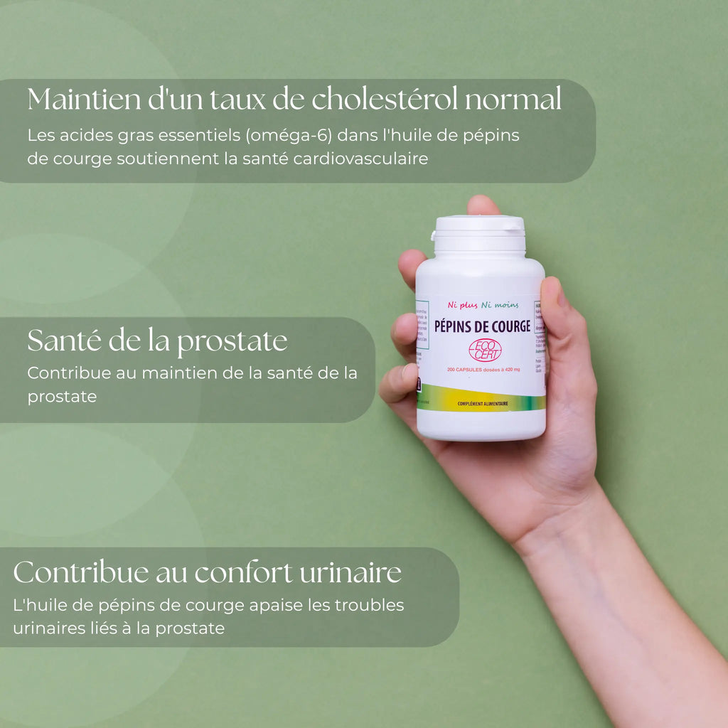 Huile de pépins de courge BIO - 200 capsules à 420mg