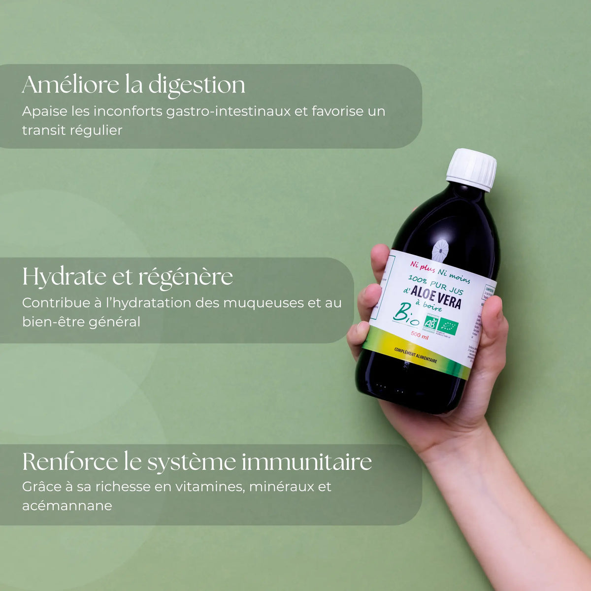 Aloe Vera Jus Bio - Bouteille 500 ml