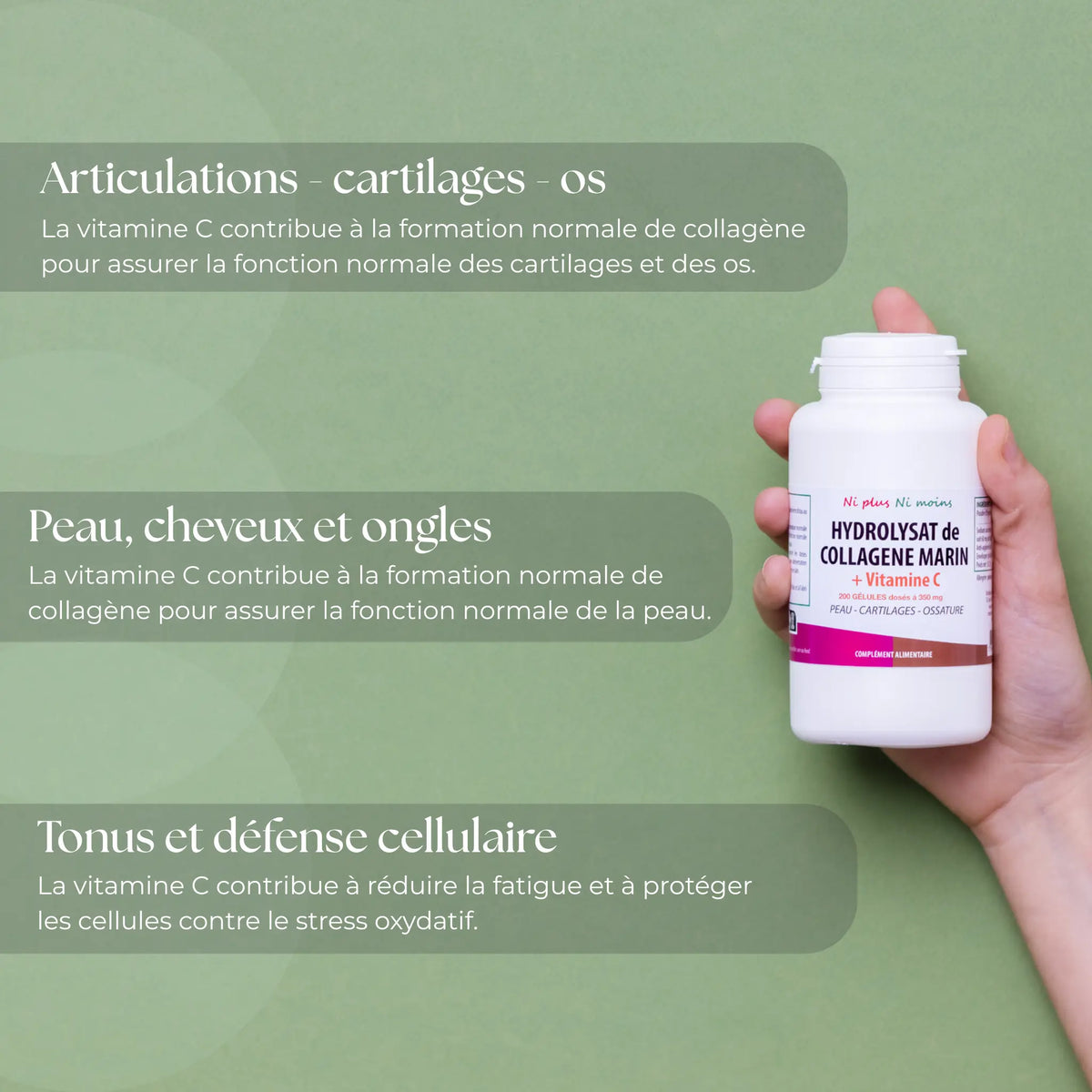 Voici notre boite de 200-gelules de collagene marin avec de la vitamine d'atout sante nature.