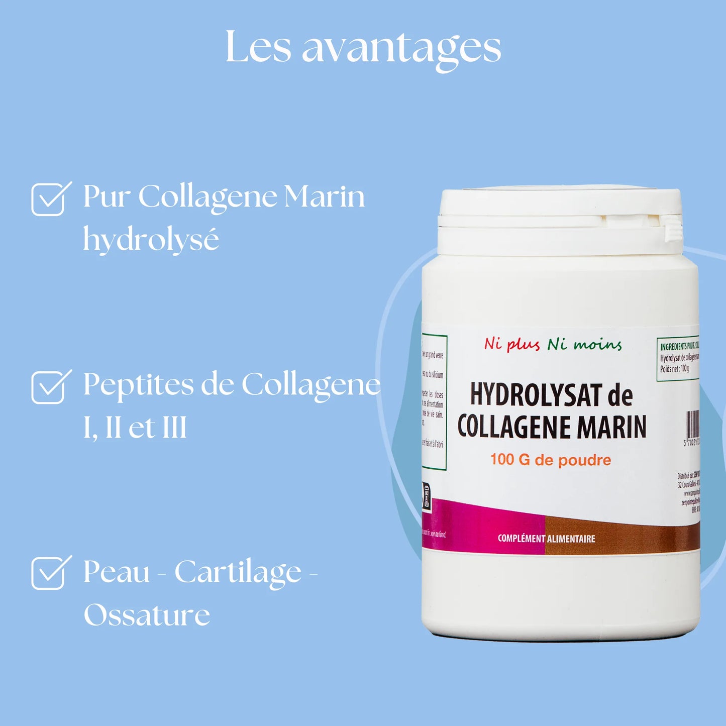 Découvrez les bienfaits de notre collagene pur en poudre pour votre peau votre cartilage et votre ossature