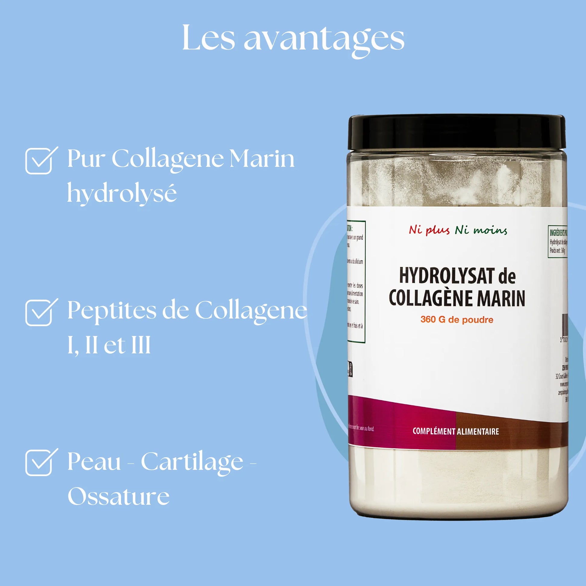 Bienfaits de notre pur collagene marin pour votre peau, cartilage et ossature