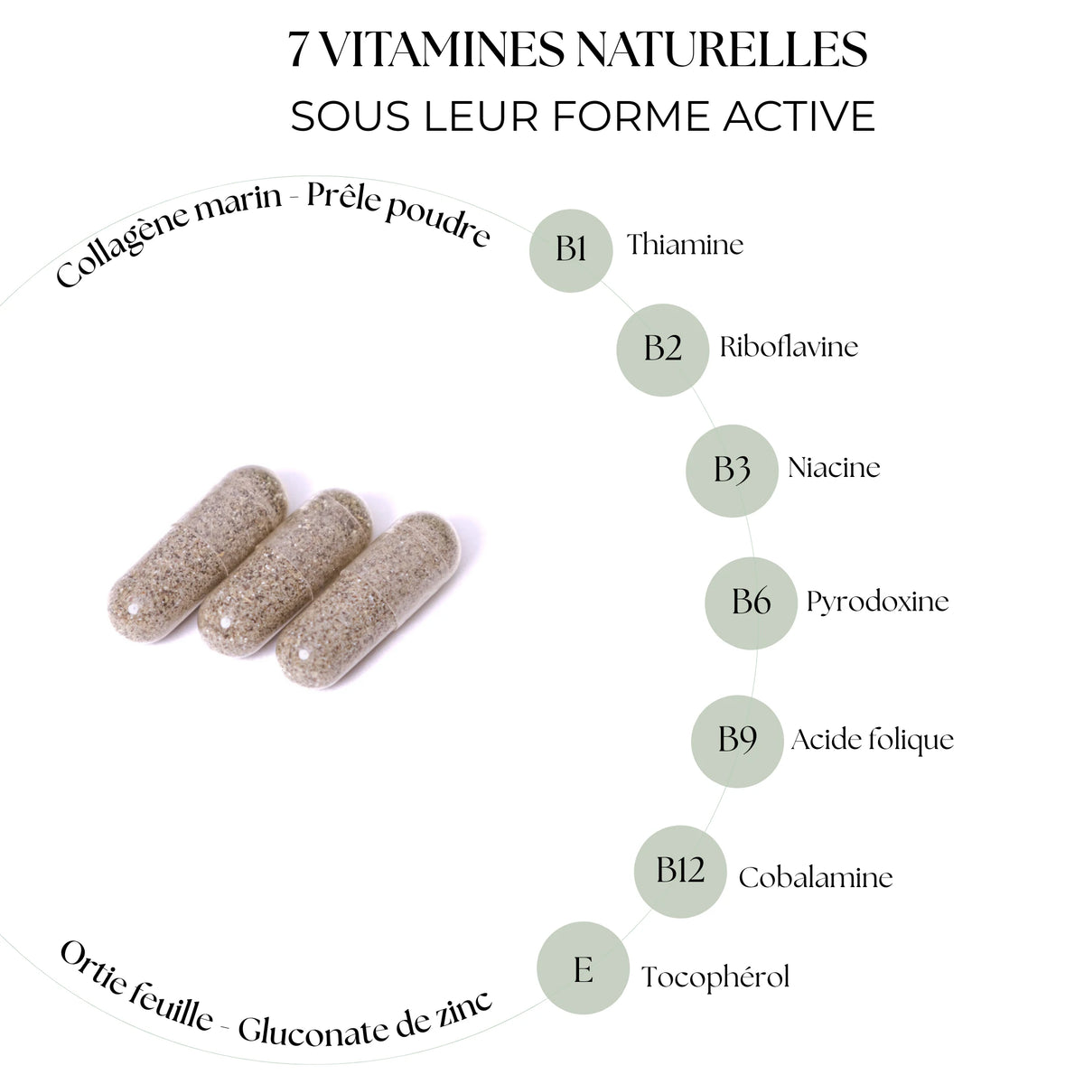 Ongles et cheveux + collagène - 200 gélules 400mg