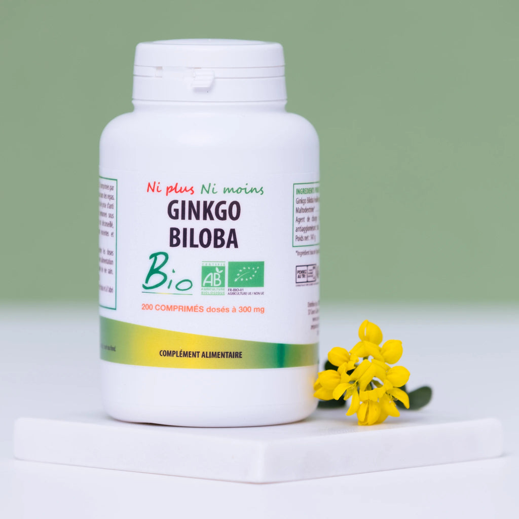 Ginkgo Biloba Bio 200 comprimés 300 mg Atout Santé Nature