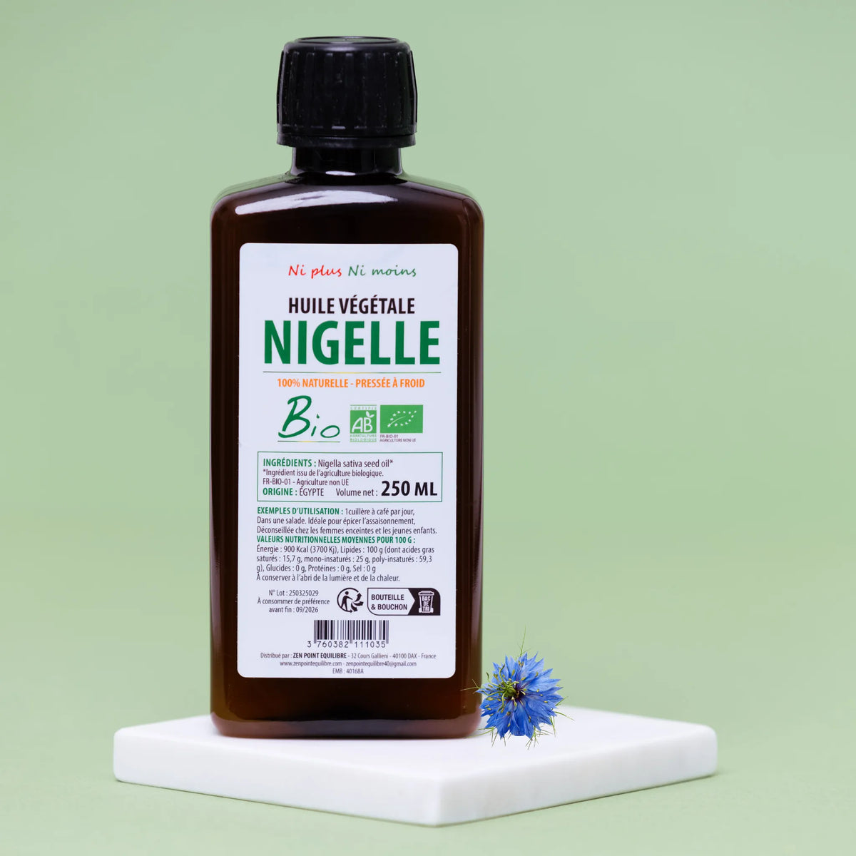 Huile végétale de Nigelle Bio - Bouteille de 250 ml