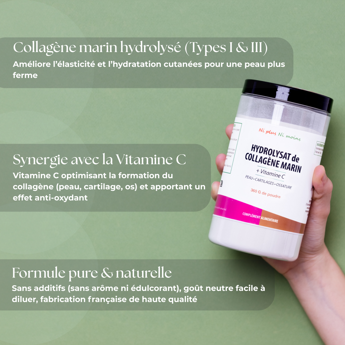 Hydrolysat de Collagène Marin + Vitamine C - 360 gr