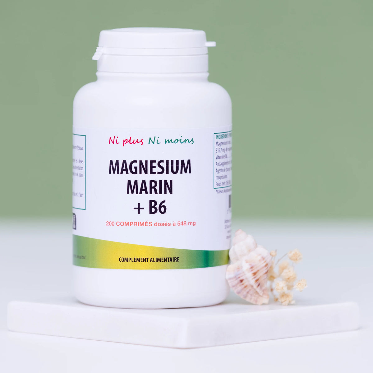 Magnésium marin + Vitamine B6 - 200 comprimés à 548mg