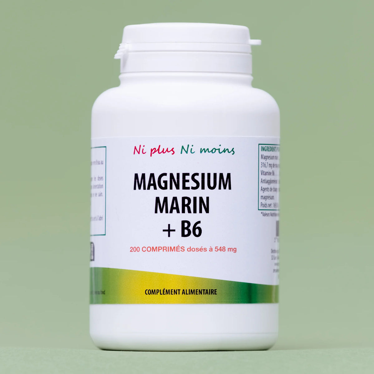 Magnésium marin + Vitamine B6 - 200 comprimés à 548mg
