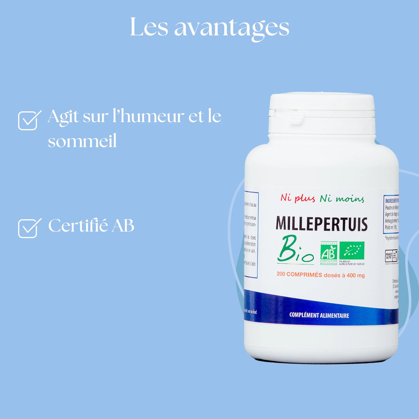 Avantages du Millepertuis Bio : équilibre émotionnel et sommeil réparateur.