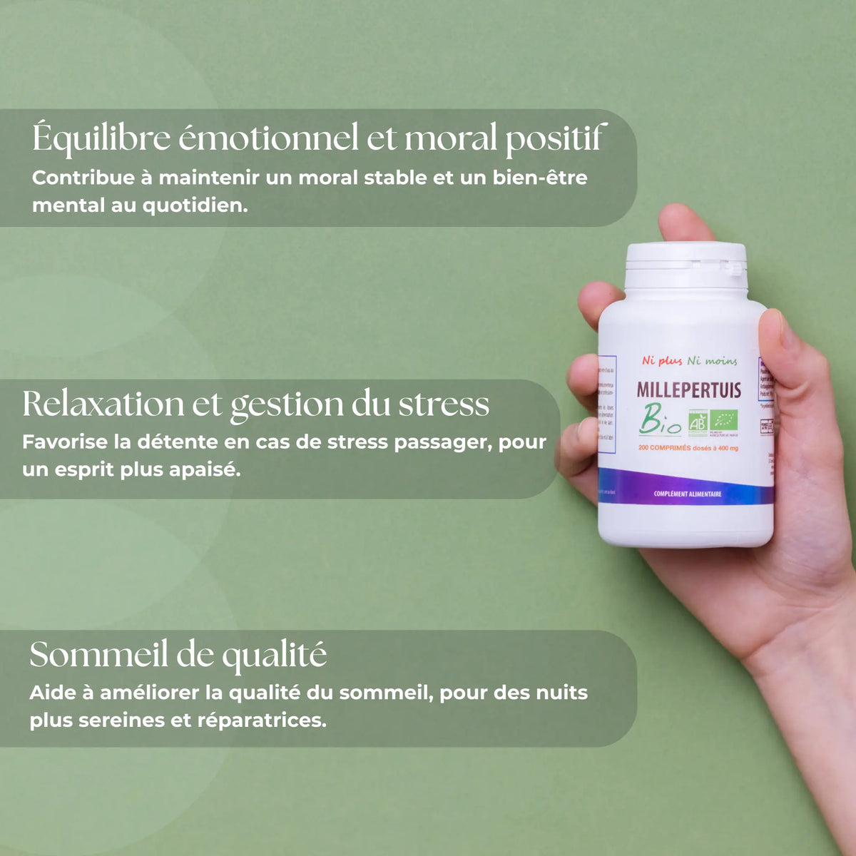 Millepertuis BIO - 200 comprimés à 400mg