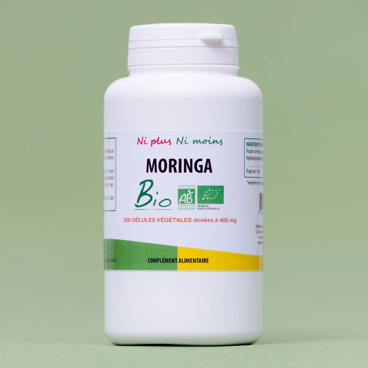 Moringa Bio - 200 gélules à 400 mg