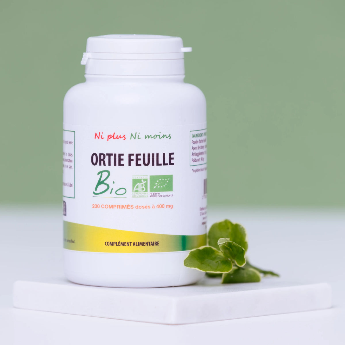 Ortie feuille Bio 200 comprimés à 400 mg