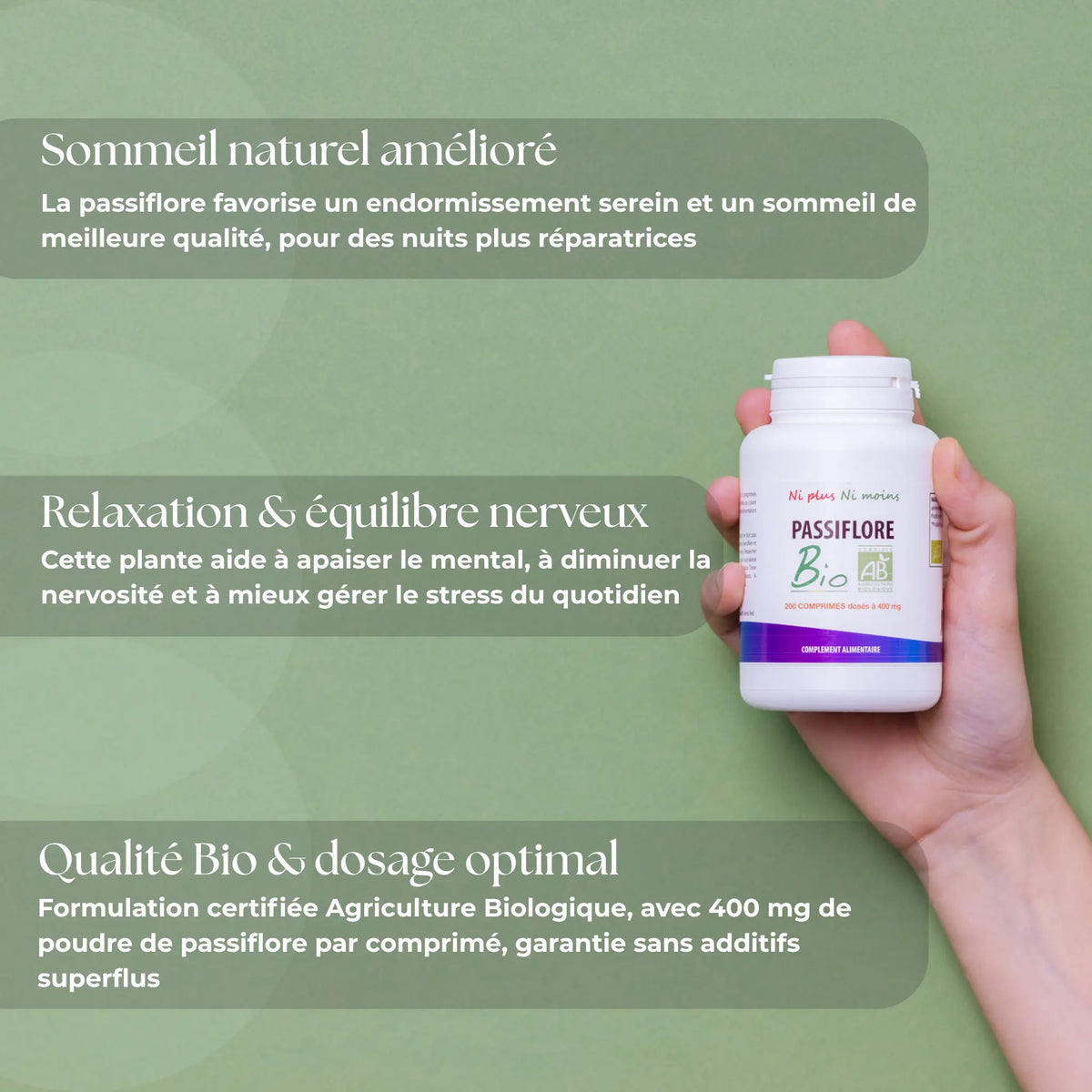 Passiflore BIO - 200 comprimés à 400mg