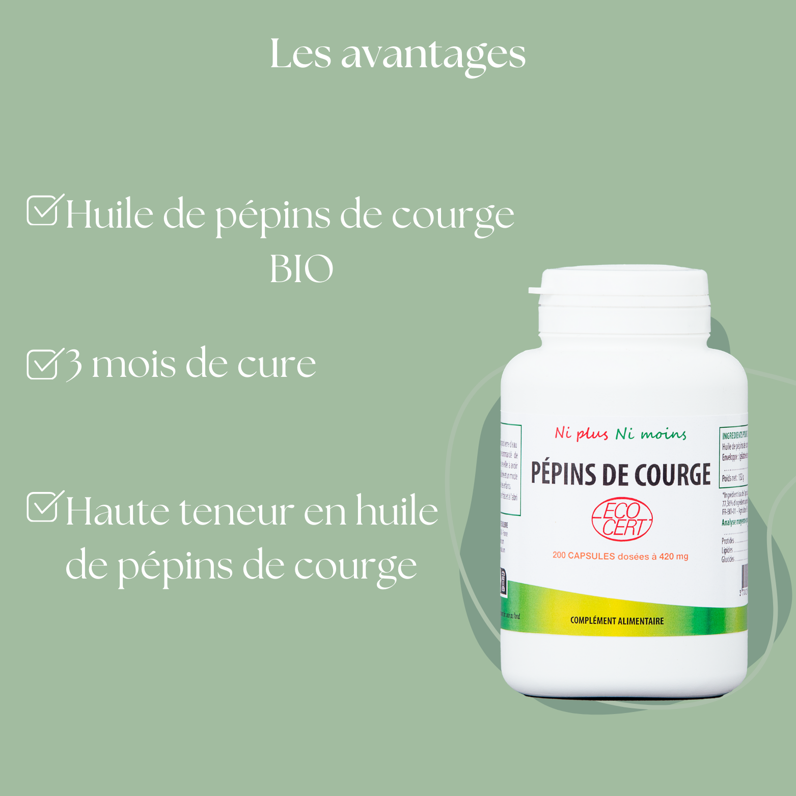 Une goutte de santé quotidienne avec notre complément alimentaire. Image