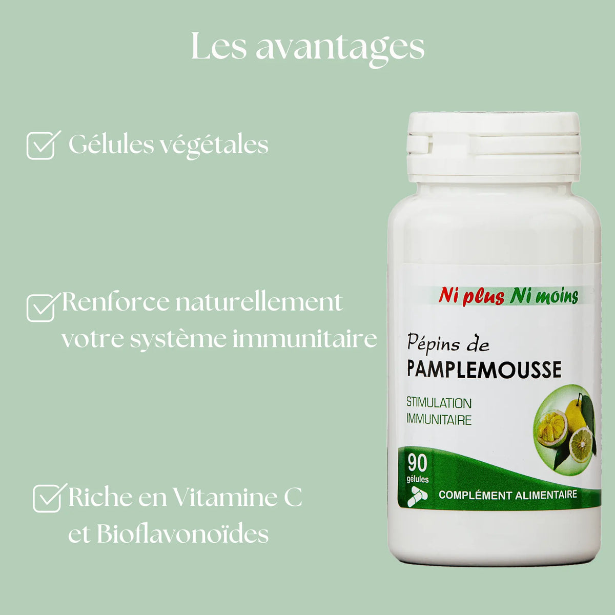 Découvrez les avantages du pépin de pamplemousse en gélule pour une prise facilitée et innovante avec des gélules végétale, fabriqué en France par atout santé nature