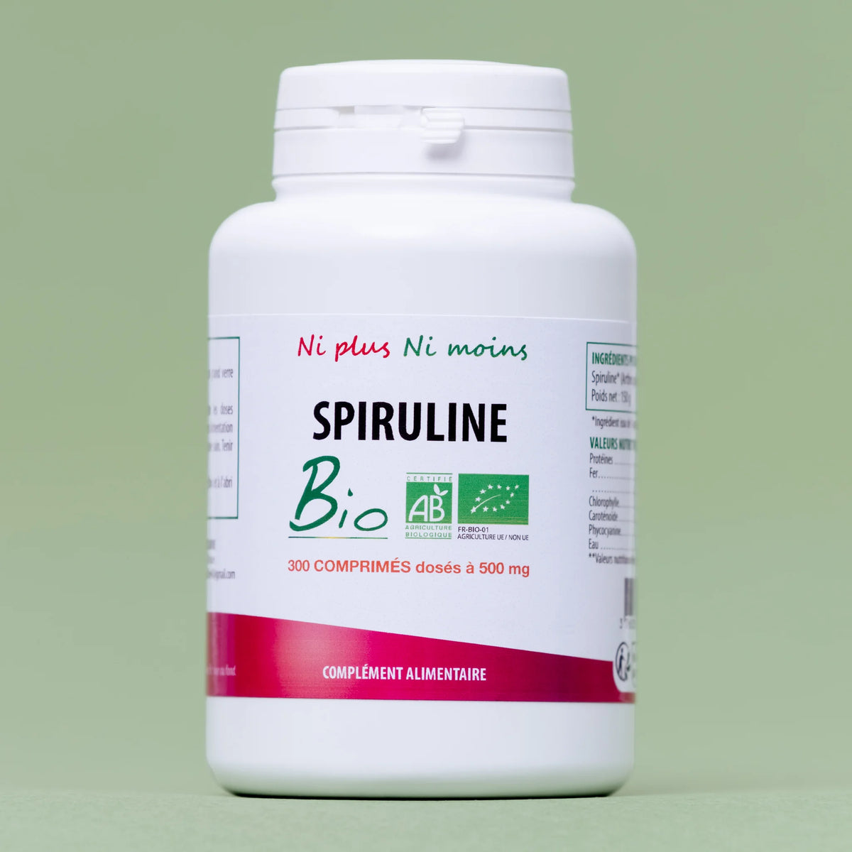 Comprimé Spiruline Bio - 300 comprimés à 500mg