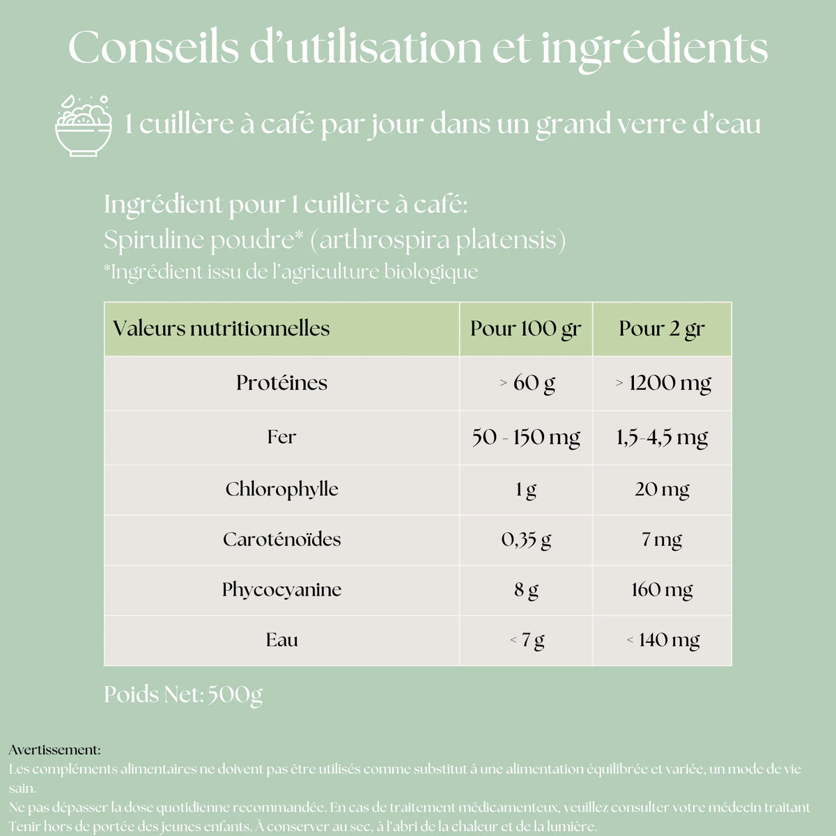 Spiruline Bio en poudre