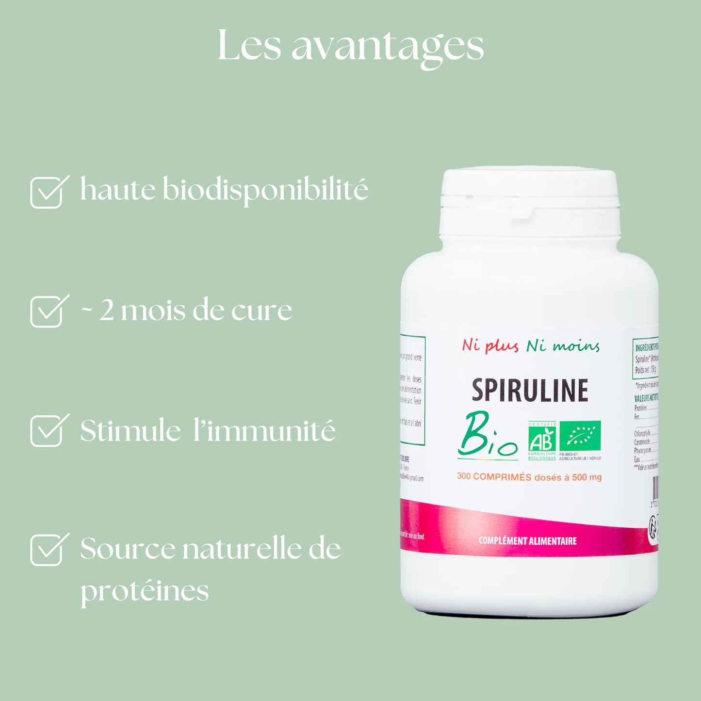 Les nombreux bienfaits de notre Spiruline Bio pour une santé optimale