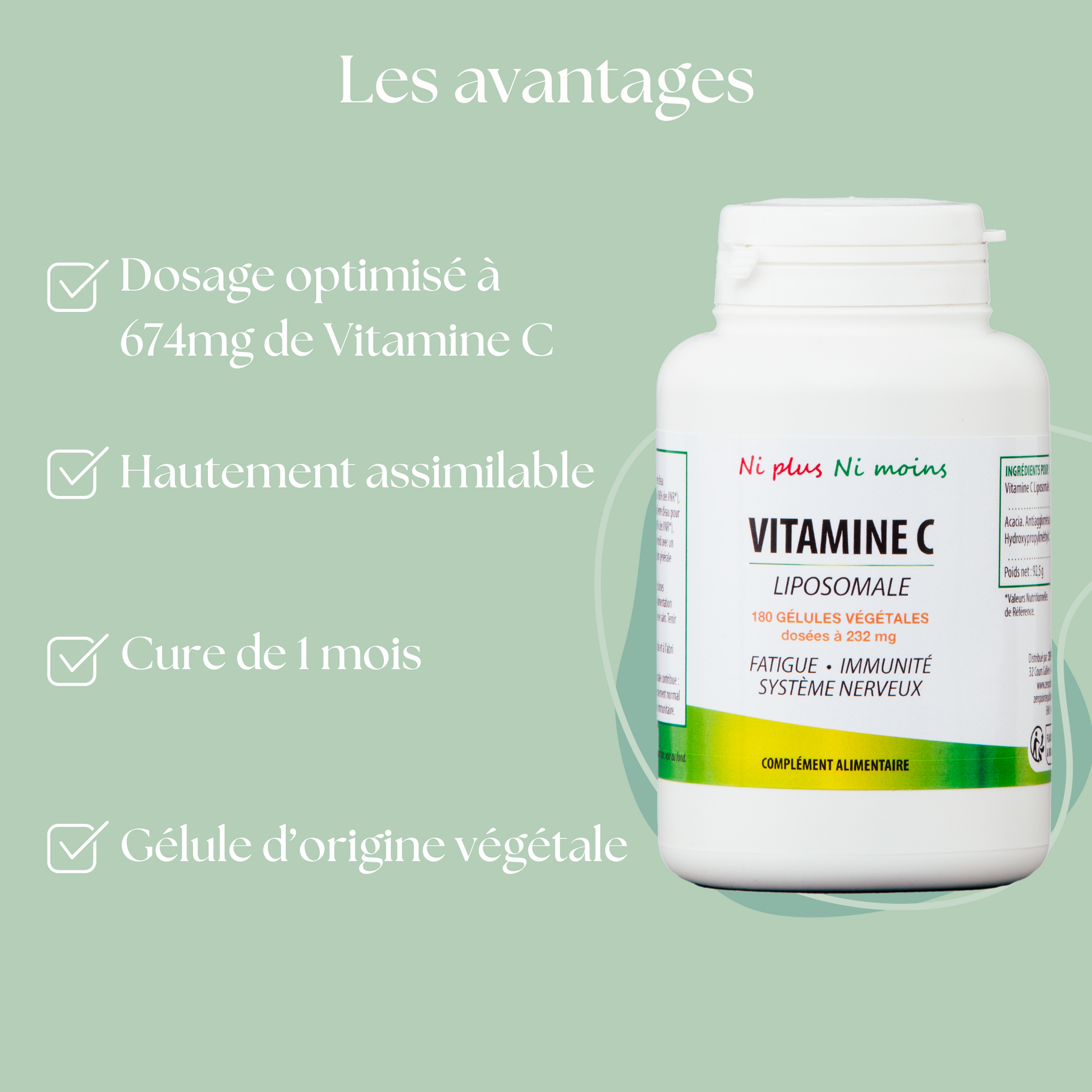 La vitamine C est bien plus qu'un antioxydant. Elle stimule la production de collagène, renforce le système immunitaire et facilite l'élimination des toxines. Notre formule liposomale délivre cette puissance directement à vos cellules, maximisant son impact positif.