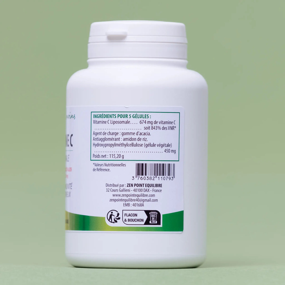 Vitamine C Liposomale - 180 gélules à 134,8mg