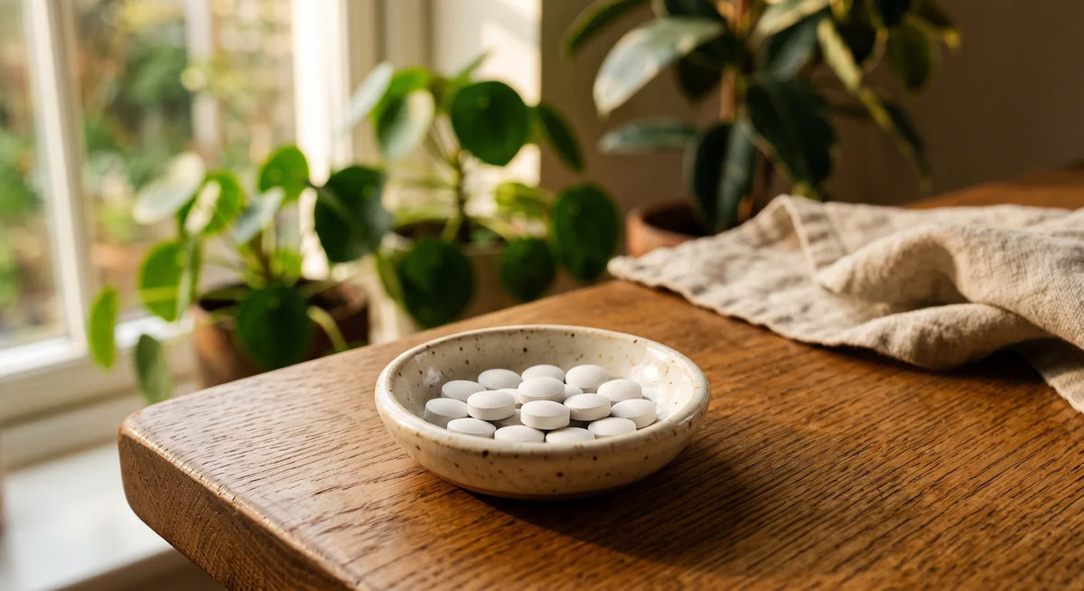 comprimé de citrate de zinc d'atout santé nature dans un espace chaleureux  Image